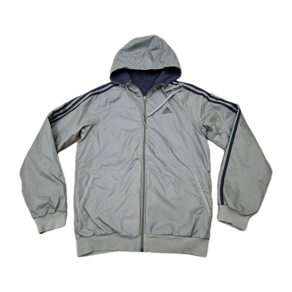 reversible adidas jacket Full Zip Hooded Green Men's Size Small